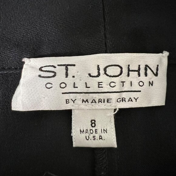 St John Collection Marie Gray Womens Black Straight Leg Pants Trousers size 8 - Picture 7 of 9